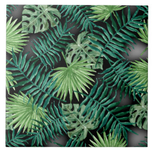Folhas tropicais limpas, verde florestal,
