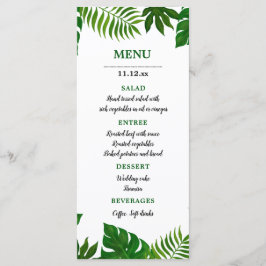 Folhas tropicais | Menu Casamento