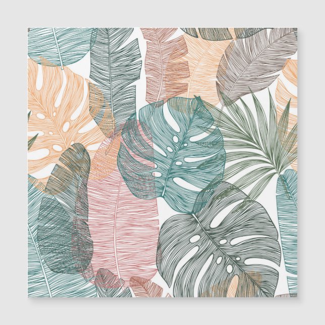 Folhas tropicais: padrão de colheita desenhado à m (Frente)