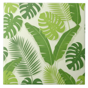 Folhas Tropicais & Padrão Sem Costura Monstera