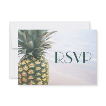 Folhas Tropicais Pineapple Havaiano Casamento RSVP