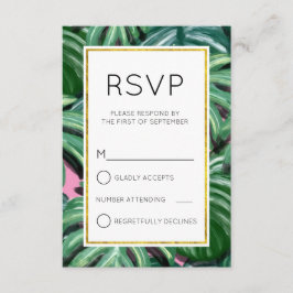 Folhas Tropicais Verde & Exuberante RSVP Simples