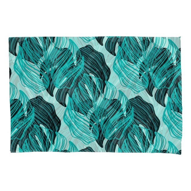 Folhas tropicais verdes de palma design. (Frente)