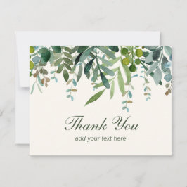 Folhas Verdes Agradecimento Aquarela