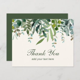 Folhas Verdes Agradecimento Aquarela