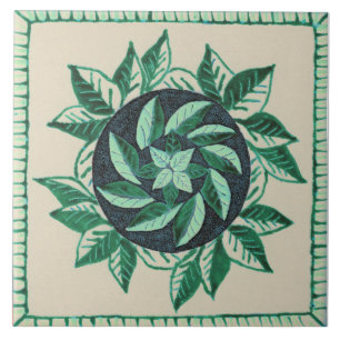 Folhas verdes Azulejo cerâmico