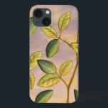 Folhas verdes e amarelas no fundo do sol<br><div class="desc">O púrpura e o ouro de fundo solar é o contraste perfeito com as folhas amarelas e verdes que são o foco desta peça por Megan Meagher. Quase se pode ouvir o vento cantar enquanto ele gentilmente acariciava as folhas.</div>