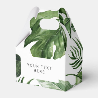 Folhas verdes tropicais do Partido Caixas de favor