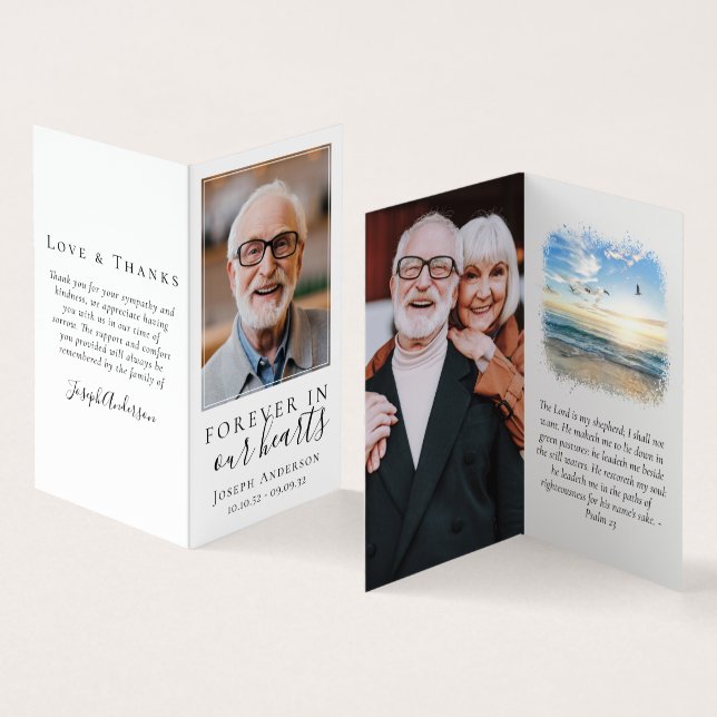 Folheado para sempre em nosso Cartão de Oração Mem (Interior e exterior)