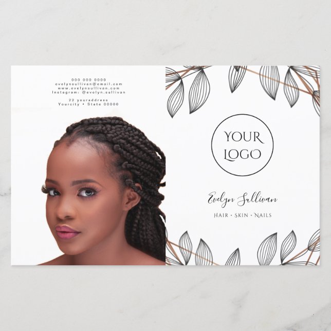 folheto bifold quadro de folhagem (Frente)