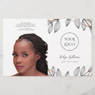 folheto bifold quadro de folhagem