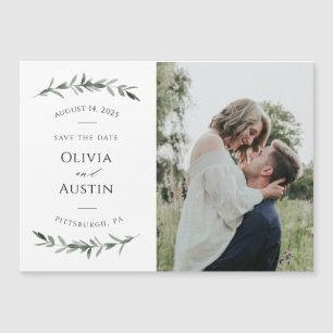 Folheto Botânico Verde Guarde a Data