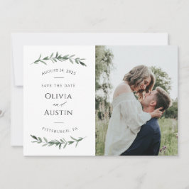 Folheto Botânico Verde Salvar a Data