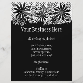 Folheto Brilhante Preto E Branco