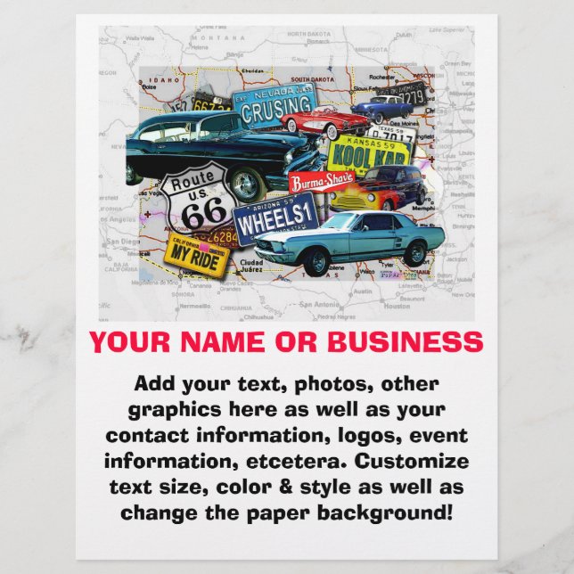 Folheto - Carros Clássicos Da Rota 66 (Frente)