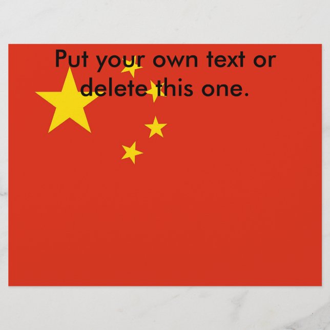 Folheto com Bandeira da China (Frente)