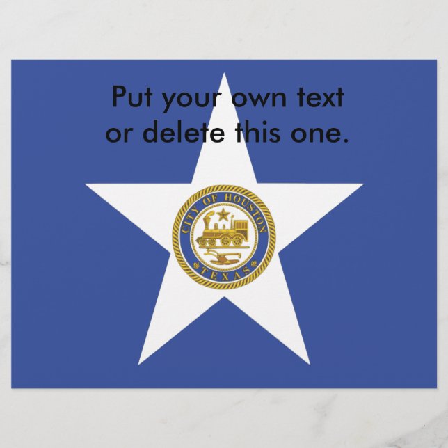 Folheto com Bandeira da Cidade de Houston, EUA (Frente)