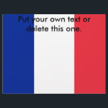 Folheto com bandeira da França<br><div class="desc">Folheto com Bandeira da França. Este produto é personalizável.</div>