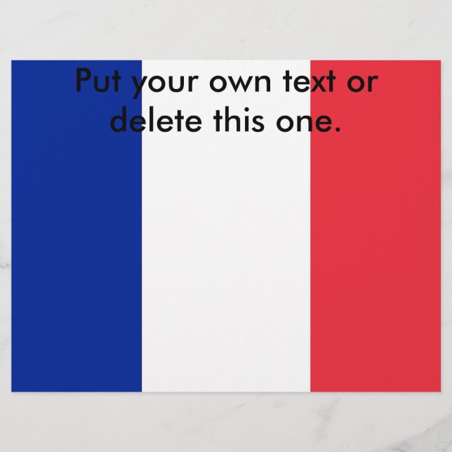 Folheto com bandeira da França (Frente)