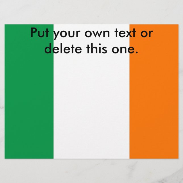 Folheto com bandeira da Irlanda (Frente)