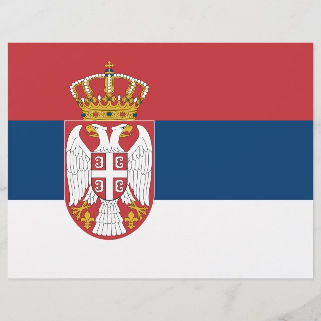 Folheto com bandeira da Sérvia (Frente)