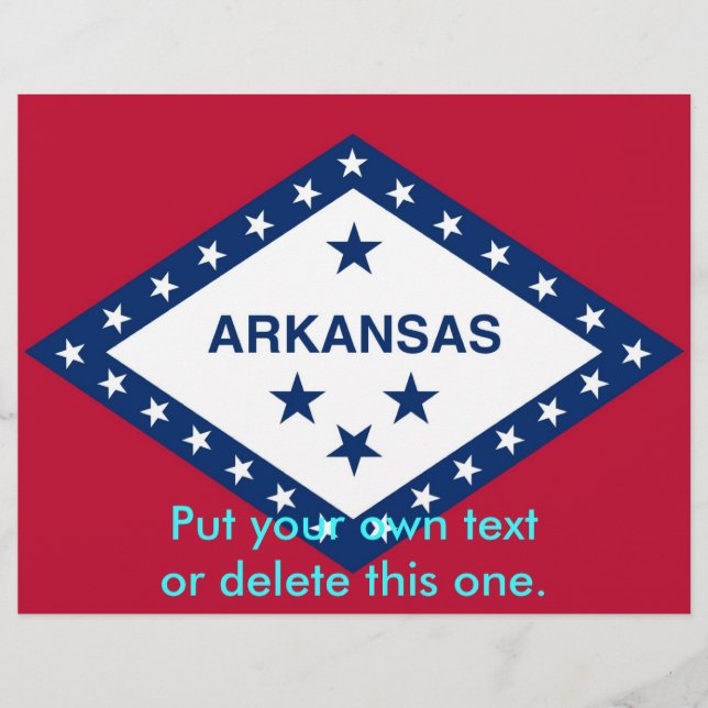 Folheto com bandeira de Arkansas, EUA (Frente)