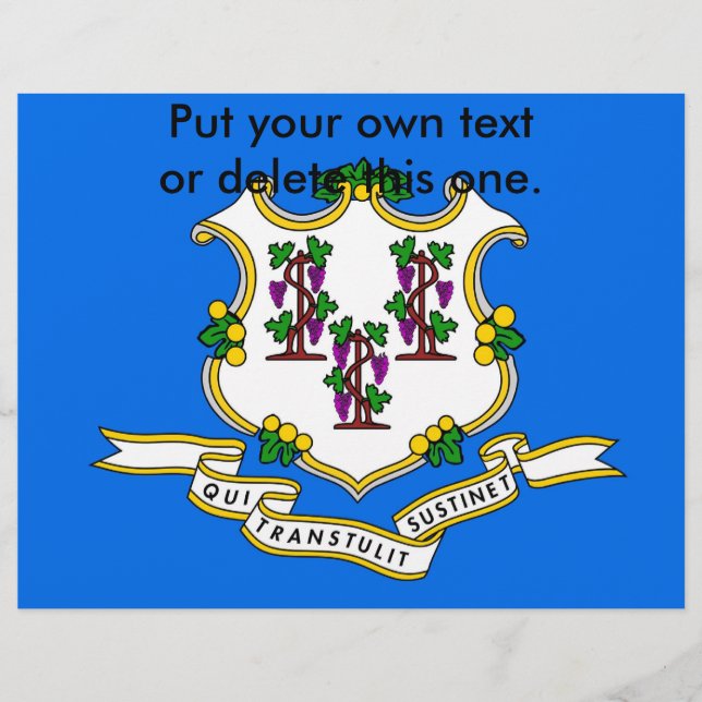 Folheto com Bandeira de Connecticut, EUA (Frente)
