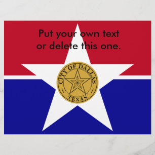 Folheto com Bandeira de Dallas, EUA