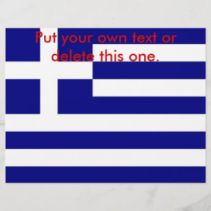Folheto com bandeira de Grécia