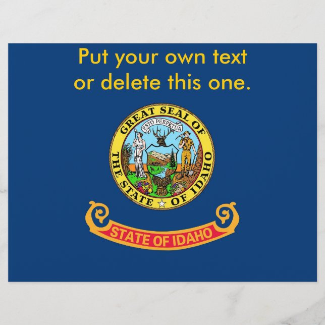 Folheto com Bandeira de Idaho, EUA (Frente)
