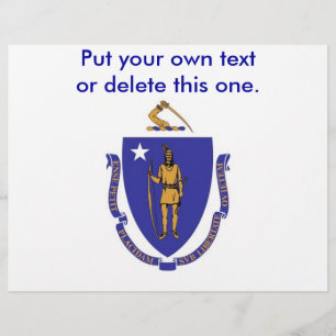 Folheto com Bandeira de Massachuttes, EUA