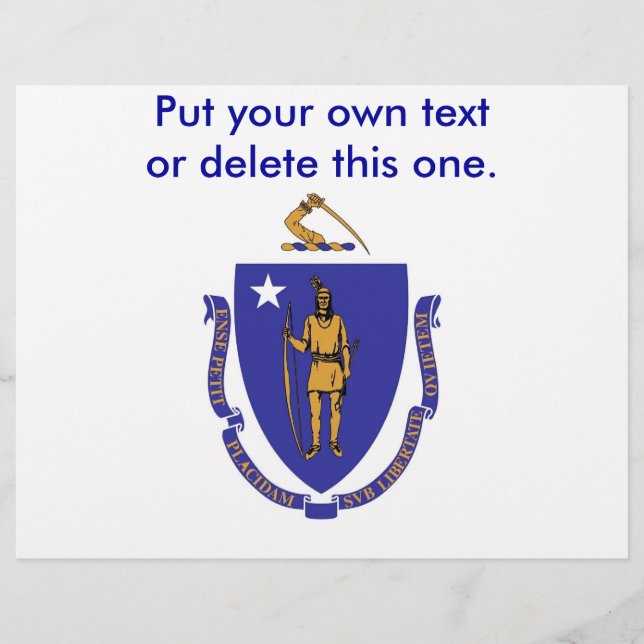 Folheto com Bandeira de Massachuttes, EUA (Frente)