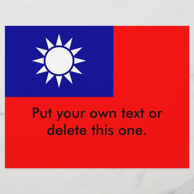 Folheto com Bandeira de Taiwan (Frente)