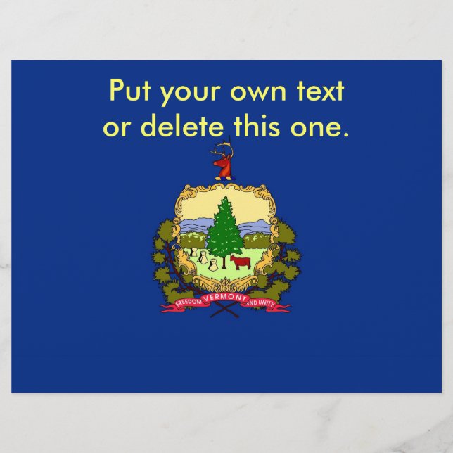 Folheto com bandeira de Vermont, EUA (Frente)
