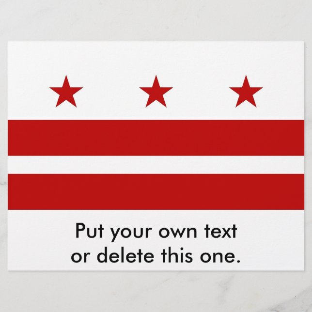 Folheto com bandeira de Washington DC, EUA (Frente)