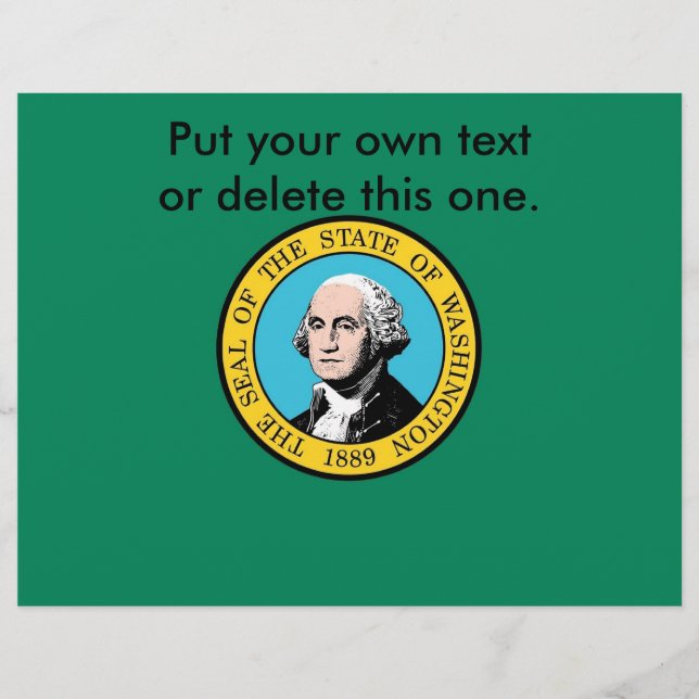 Folheto com bandeira de Washington, EUA (Frente)