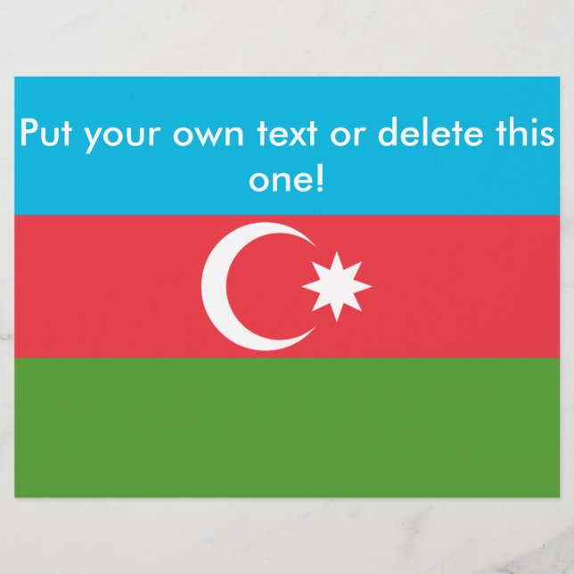 Folheto com bandeira do Azerbaijão (Frente)