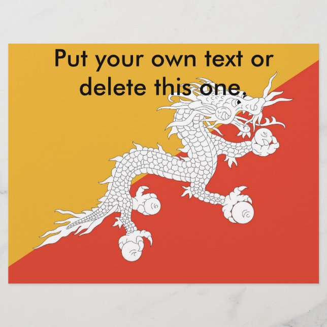 Folheto com Bandeira do Butão (Frente)