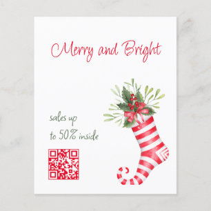Folheto com código qr e vendas de Natal personaliz