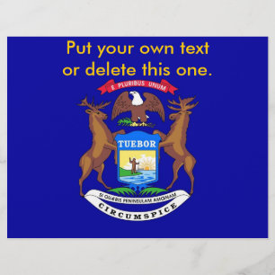 Folheto com Flag de Michigan, EUA