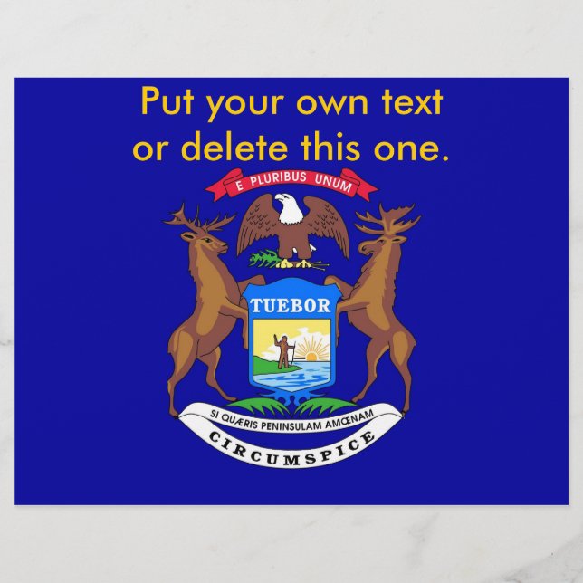 Folheto com Flag de Michigan, EUA (Frente)