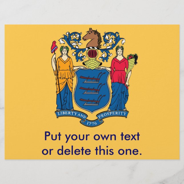 Folheto com Flag of New Jersey, EUA (Frente)
