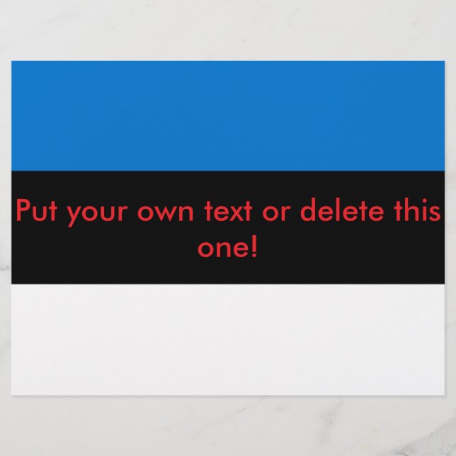 Folheto com pavilhão da Estônia (Frente)