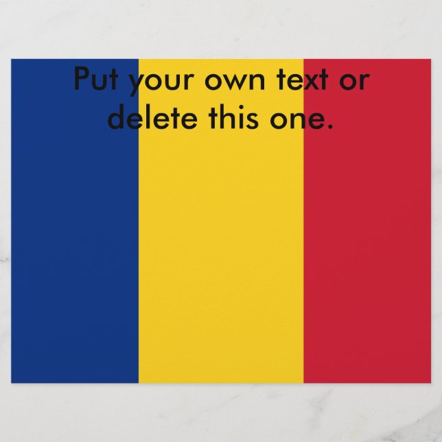 Folheto com pavilhão da Romênia (Frente)