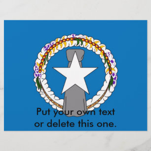 Folheto com pavilhão das Ilhas Marianas Nortes