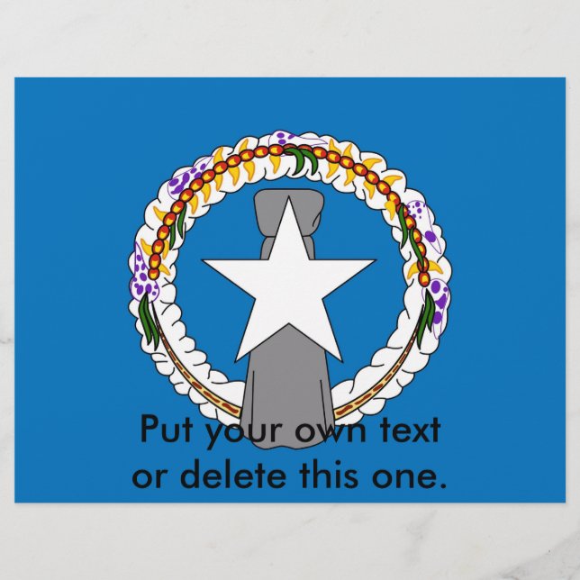 Folheto com pavilhão das Ilhas Marianas Nortes (Frente)