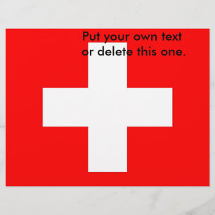 Folheto com pavilhão de Suiça