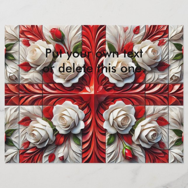 Folheto com Rosa Inglês Design (Frente)