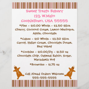 Folheto comercial da Bakery