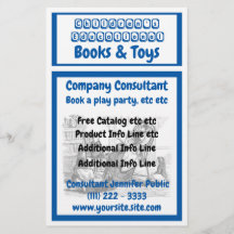 Folheto comercial de produtos para crianças